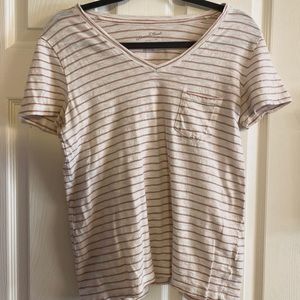 pink and white strip shirt